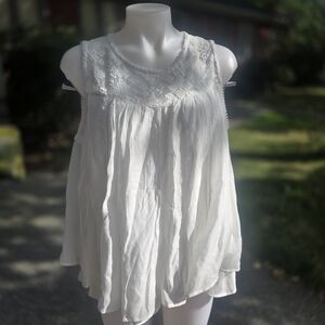 Style & Co. White Embroidered Blouse